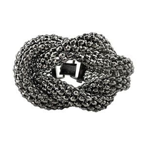 Chunky Modern Gunmetal Knot Popcorn Contemporary Chain Fashion 7” Bracelet